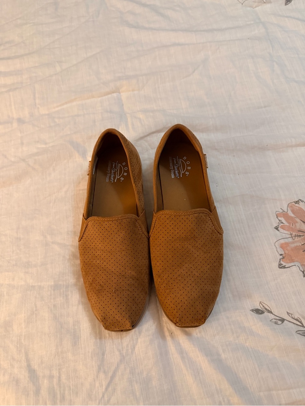 Skechers bobs Perforated Slip-On Loafers in Tan Brown